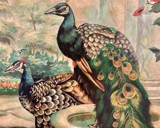 Detail of peacocks