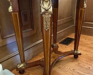 Inlay, ormolu side table - leg detail