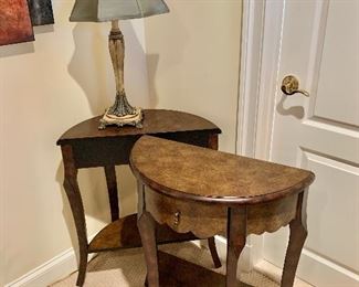 Pair of demilune tables