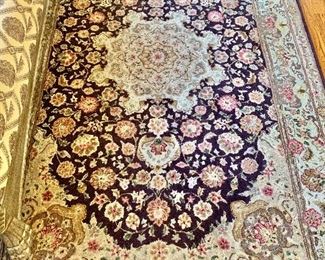 Three hand tufted silk & wool 5x8  area rugs