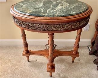 Marble top, ormolu side table