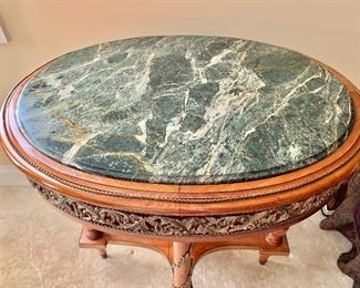 Marble top of table
