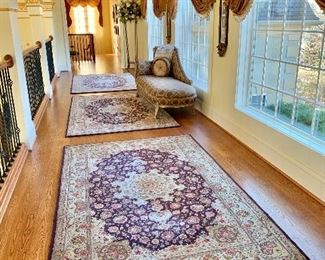 Three hand tufted silk & wool 5x8  area rugs