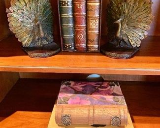 Peacock bookends