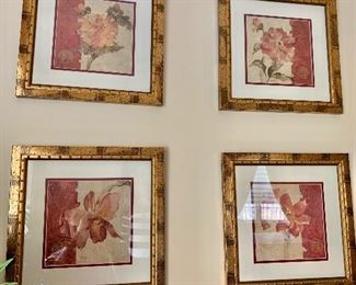 Flower pictures set of 4