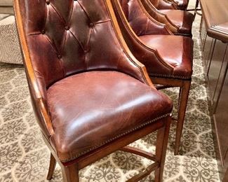 Set of 5 Frontgate swivel bar chairs