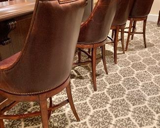 Set of 5 Frontgate swivel bar chairs