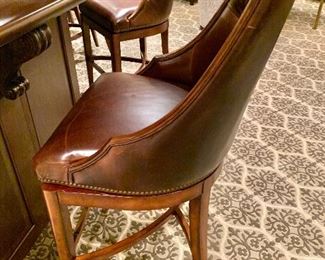 Set of 5 Frontgate swivel bar chairs