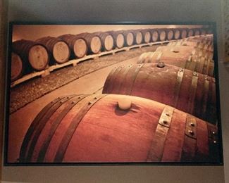 Framed poster of casks