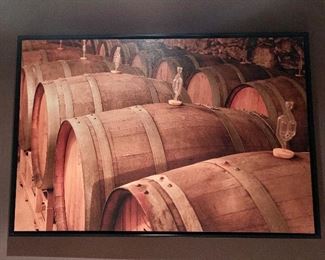 Framed poster of casks