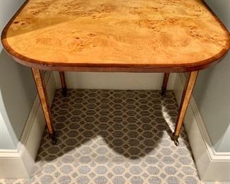 Burl wood drop leaf table