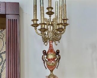 Grand clock and candelabra ensemble