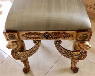 Stool with silk cushion