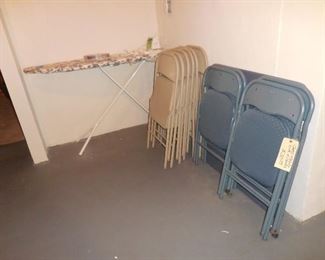 folding chairs, ironing board