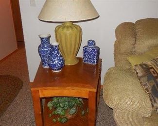 end table, lamp, misc 