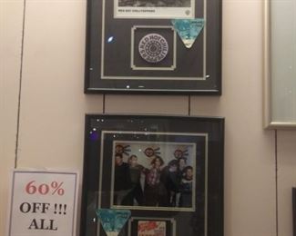 Red Hot Chili Peppers and INXS Framed Photo 