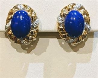 Lapis and Diamonds in Gold