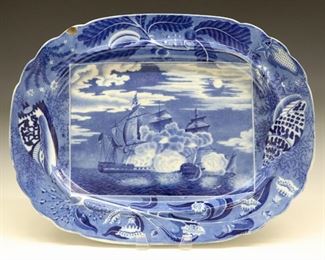 English "Shipping" Series Transferware Platter