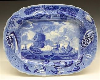 English "Shipping" Series Transferware Platter