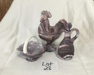 Fenton Purple Marble Slag To view details and place a bid visit: https://ctbids.com/#!/storeDetail/177/0