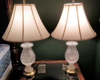 Lot #6  Pair of glass lamps   $40.00/pair