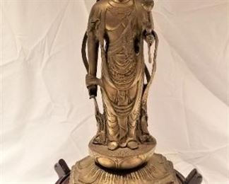 Lot #26  Large Brass Buddha on stand  $225.00