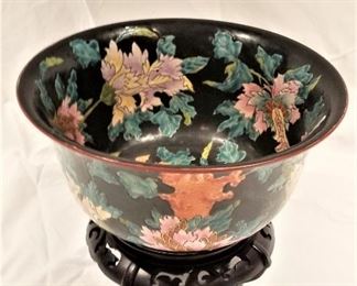 Lot #50  Asian Bowl on Stand $40.00