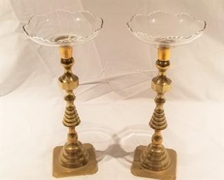 Lot #54  Pair of brass candlesticks/epergnes  $20.00