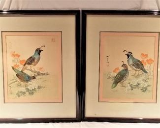 Lot #57  Gorgeous pair of Chinese paintings on silk  $200.00/pair