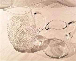 Lot #111  Two crystal pitchers - the smaller one is Baccarat   $30.00