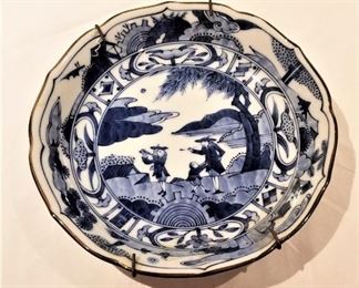 Lot #120  Antique Blue White Chinese Plate  $40.00