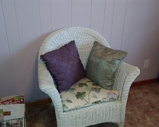 White wicker chair