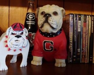 Official Georgia Bulldog figurine on the right