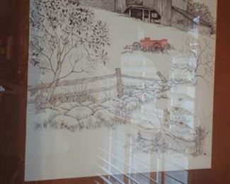 Beautiful original art of Old Barn