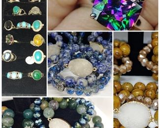 Rainbow topaz sodalite beads amazonite beads Zircon sterling silver Italian earrings and more