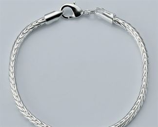 925 Italy sterling silver running snake chain bracelet