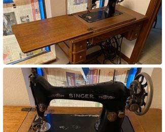 Treadle Sewing Machine and Cabinet