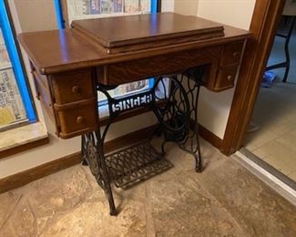 Treadle Sewing Machine and Cabinet 