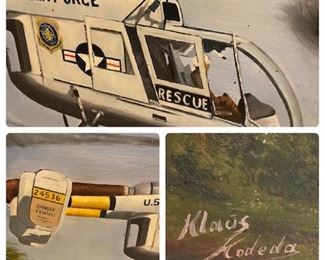 Large Air Force Helicopter Painting