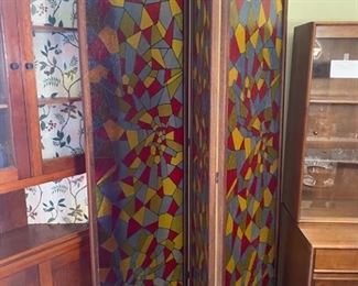 Vintage Plastic Folding Screen...One section has a crack.