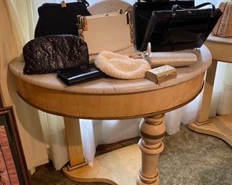 Marble Topped Crescent Table