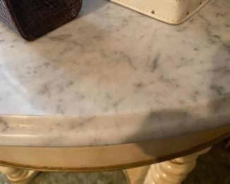 Marble Topped Crescent Table