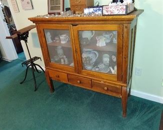 Vintage Pine screened door cabinet