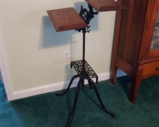 Antique cast iron & Oak music stand buy it now 150.00