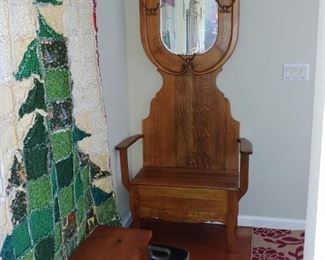 Wonderful Oak Hall tree and mirror