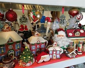 Amazing assortment of Christmas decorations Thomas Kinkade Fitz and Floyd and more