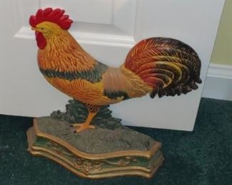 Cast iron rooster doorstop