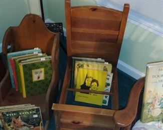 Antique oak doll bed
