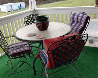 Wrought iron table and chairs