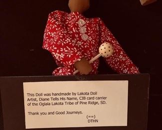 Lakota no face doll by Diane tells his name, this is a Kumeyaay bird singer as told to me by the artist, Diane Tells His Name, she no longer makes them